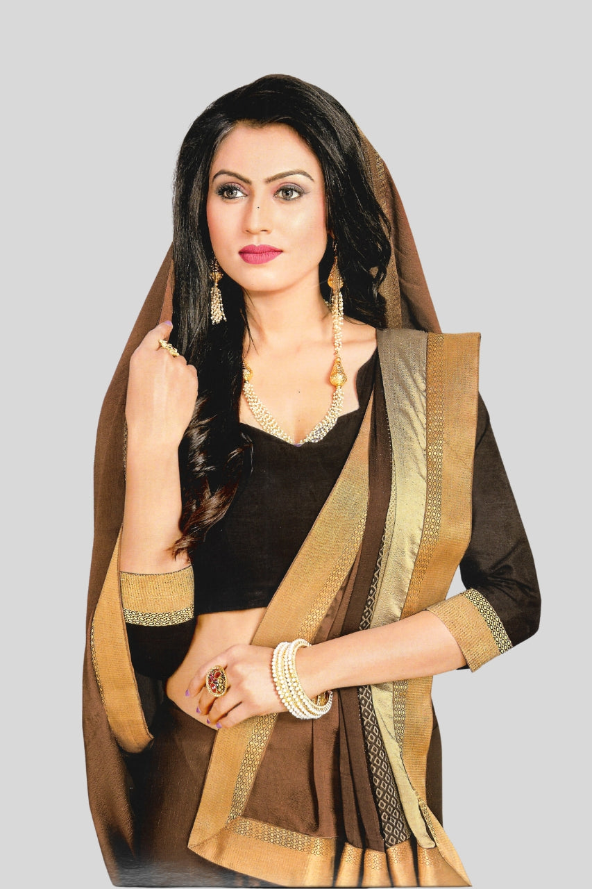 HERITAGE GEORGETTE SAREE FOR WOMEN, BEAUTIFUL DESIGNED COLORS, WITH BLOUSE, 8 BEAUTIFUL COLORS