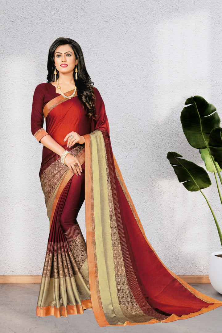 HERITAGE GEORGETTE SAREE FOR WOMEN, BEAUTIFUL DESIGNED COLORS, WITH BLOUSE, 8 BEAUTIFUL COLORS