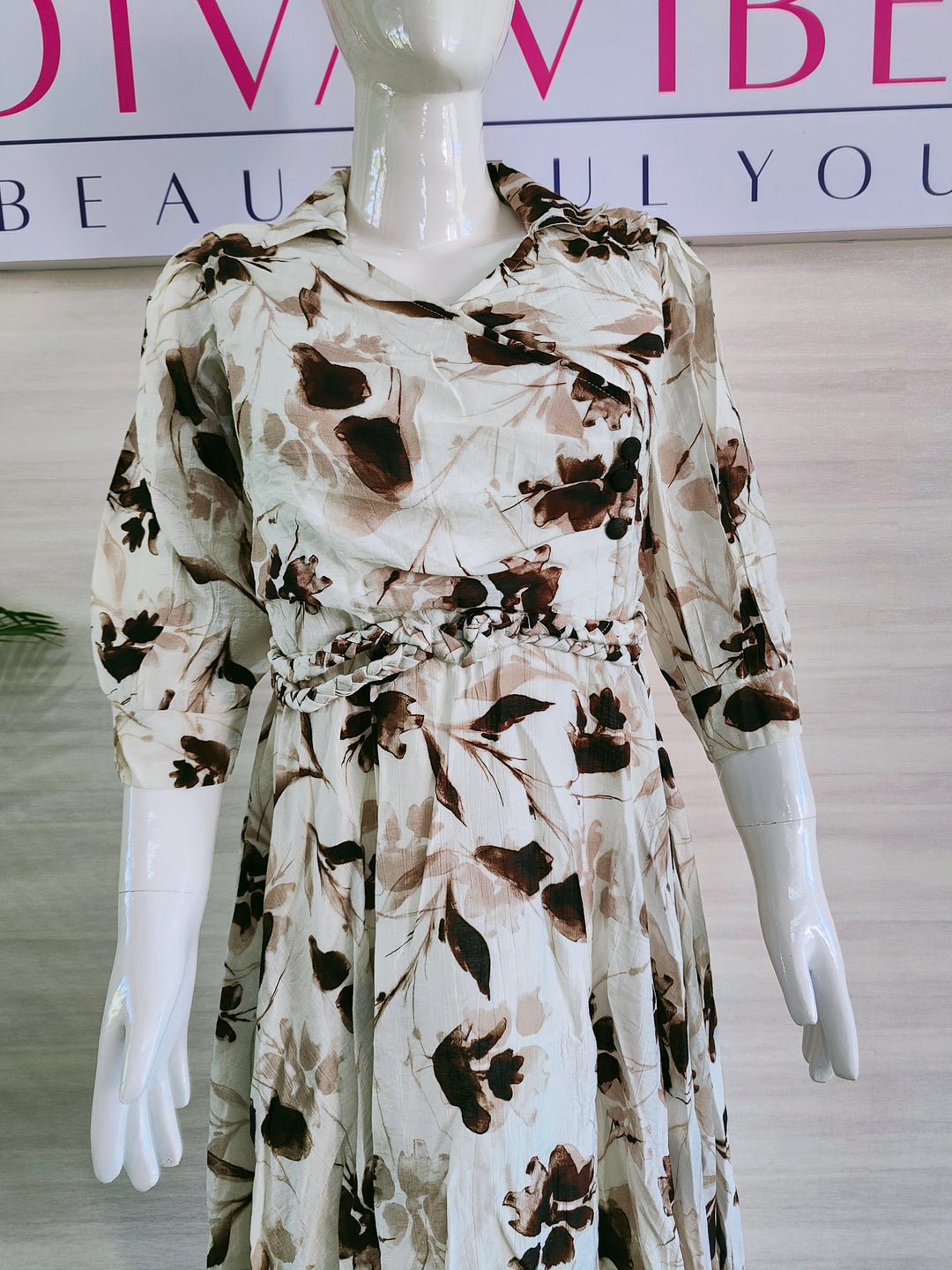 WHITE FLORAL IMPORTED FABBRIC BEAUTIFUL TUNIC DRESS FOR WOMEN, 3 COLORS