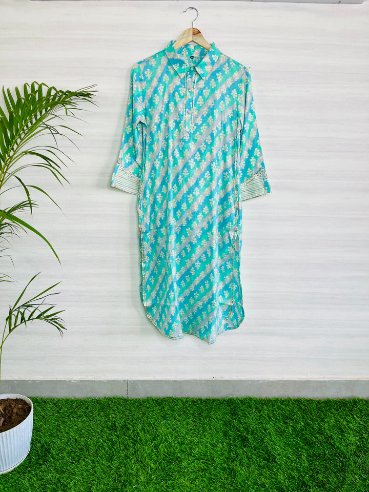 PREMIUM SEA GREEN, SUPER SOFT, COTTON CO-ORDS SET WITH PRINTED DESIGN TOP AND BOTTOM